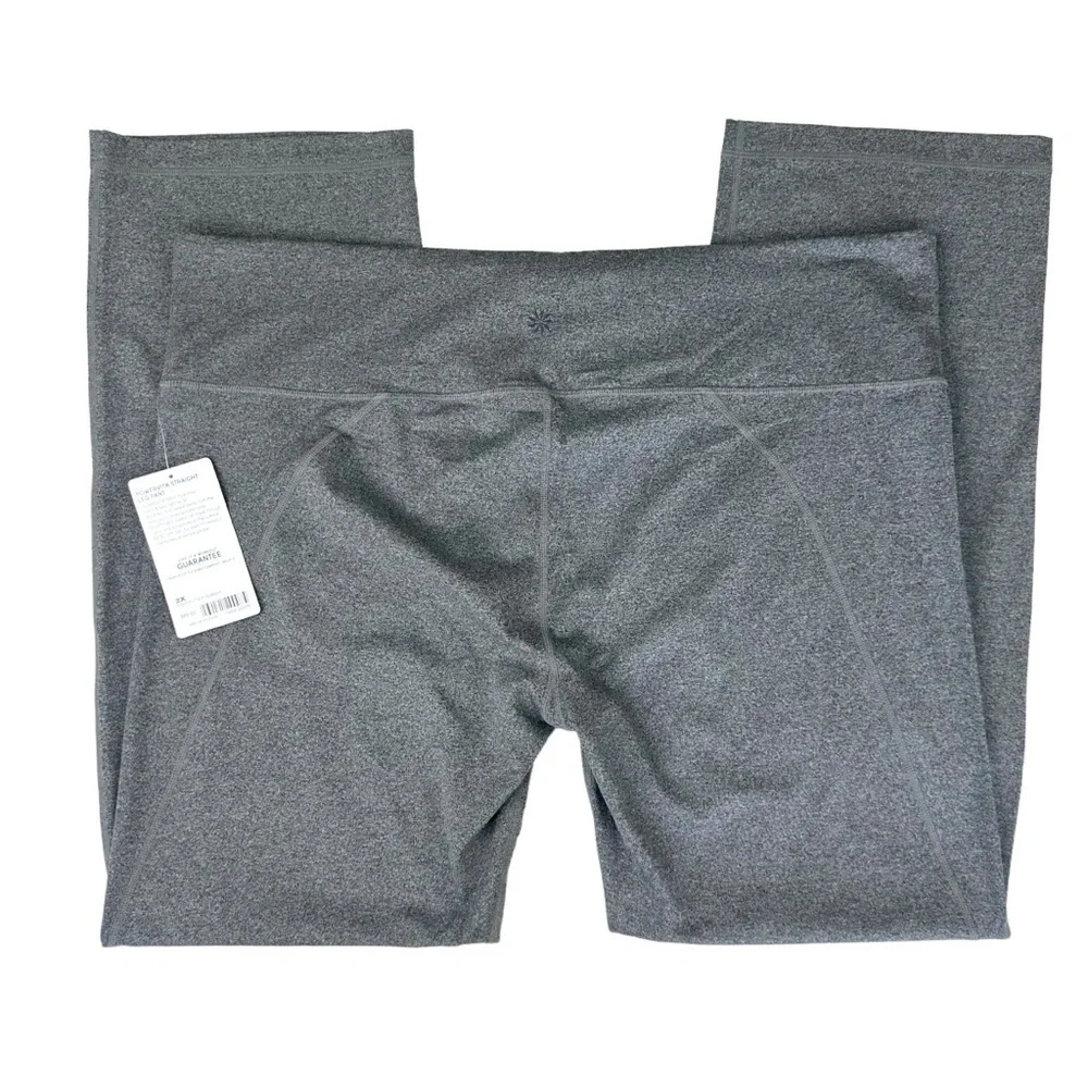 NWT gray Athleta Powervita Straight Leg Pant activewear athleisure yoga 2X plus